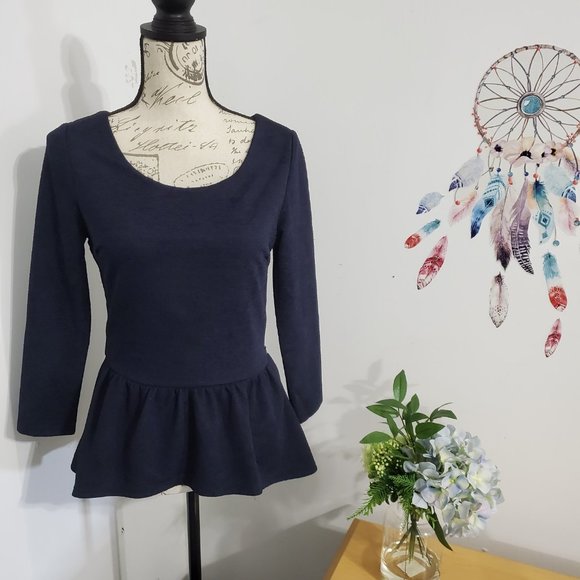 Alythea Tops - 3/$10 Alythea Princess Cut Navy Blue  Top